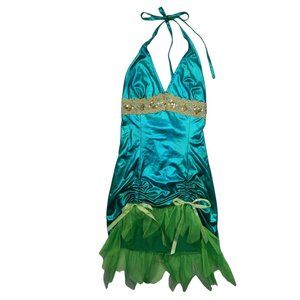 Halloween Garden Fairy Costume Womens Halter Dress Adjustable Length Size L